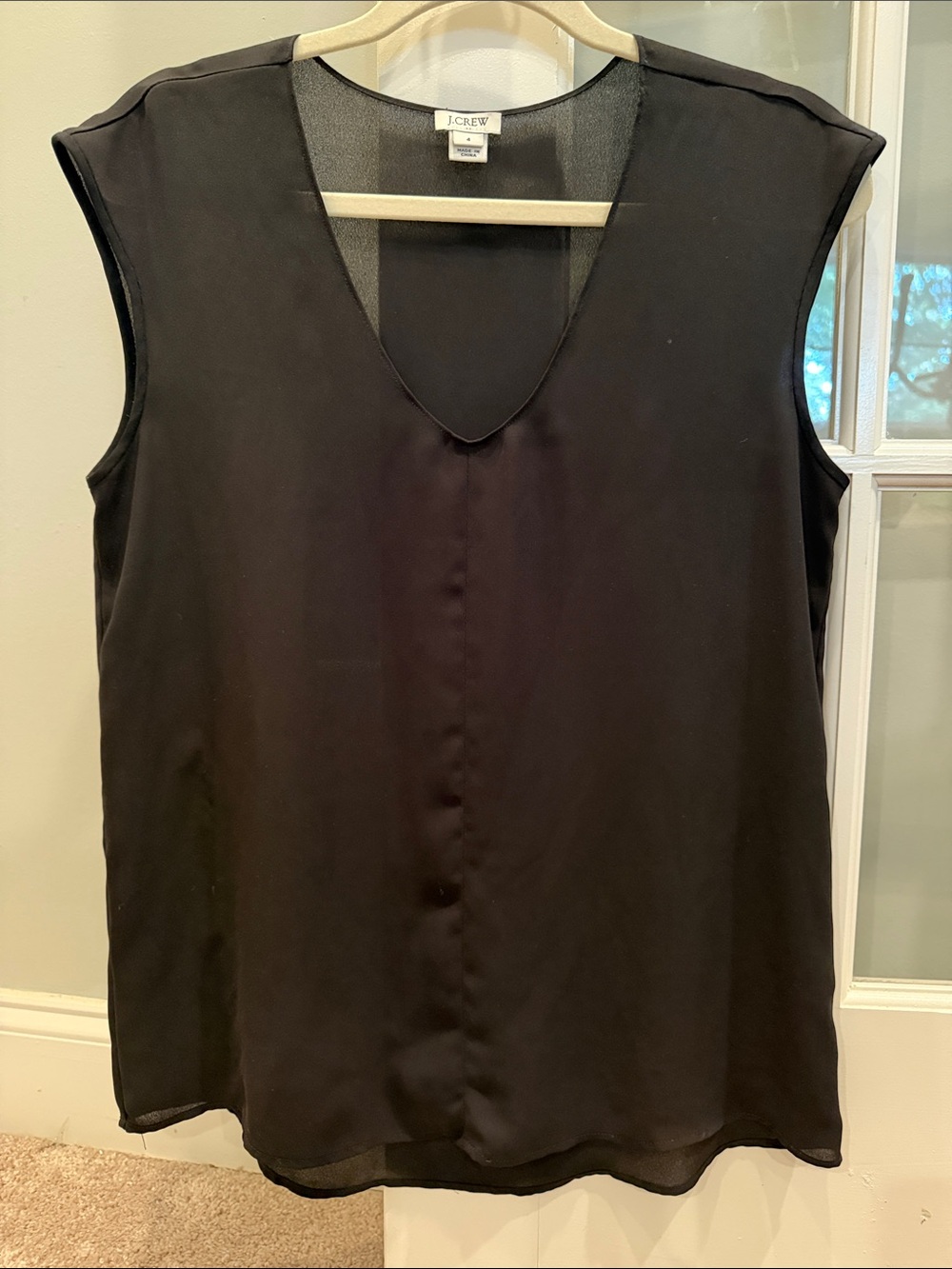 J. Crew Black V-Neck Sleeveless Camisole